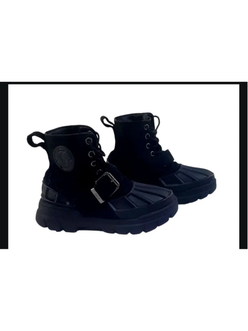 Polo Ralph Lauren Black Oslo High Suede Boots Toddler size 12